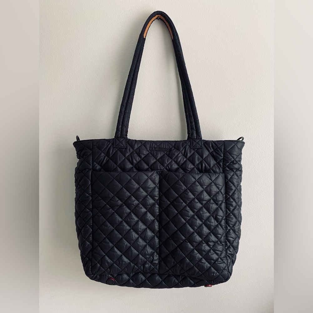 MZ Wallace Black Quilted Nylon Tote
